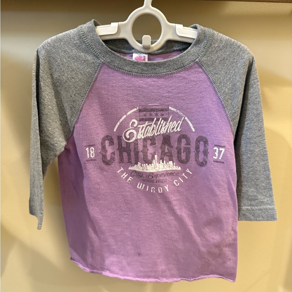 Prairie Mountain Toddler Girls 3/4 Sleeve Shirt Chicago Windy City